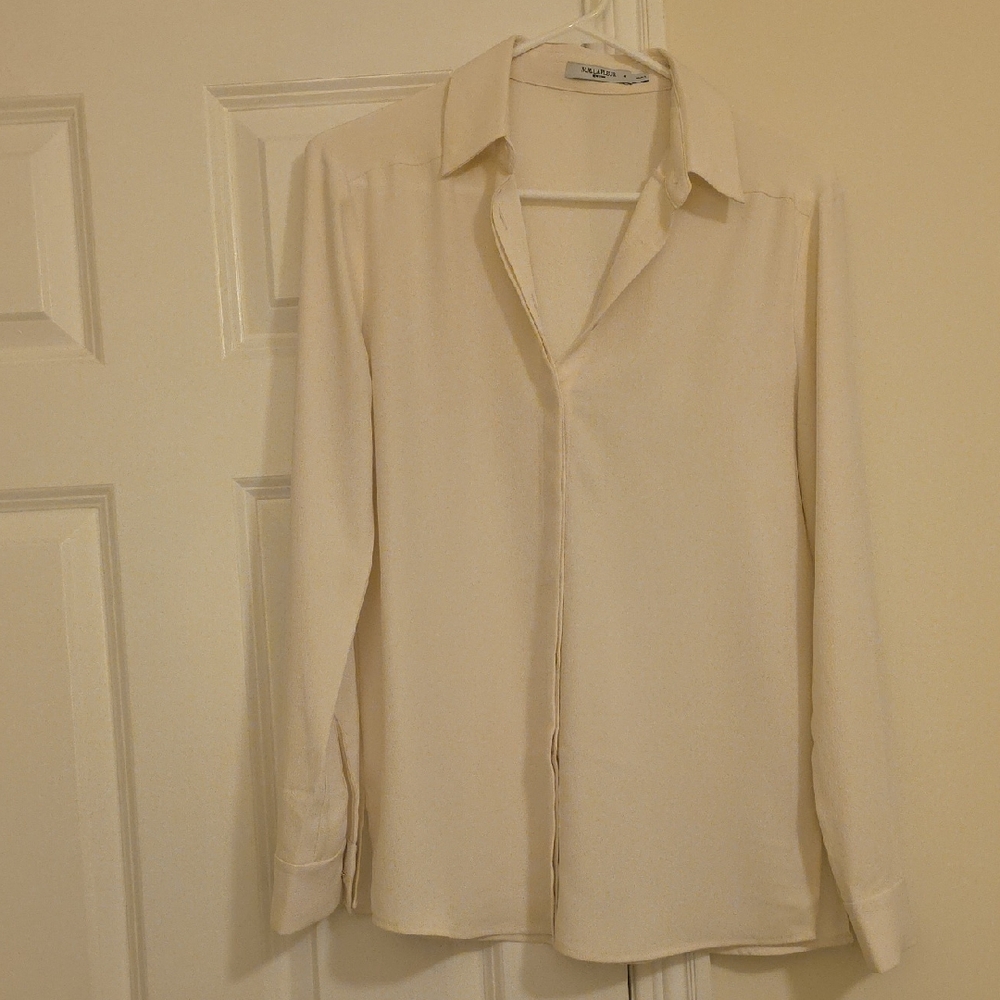 Cream Long Sleeve Blouse